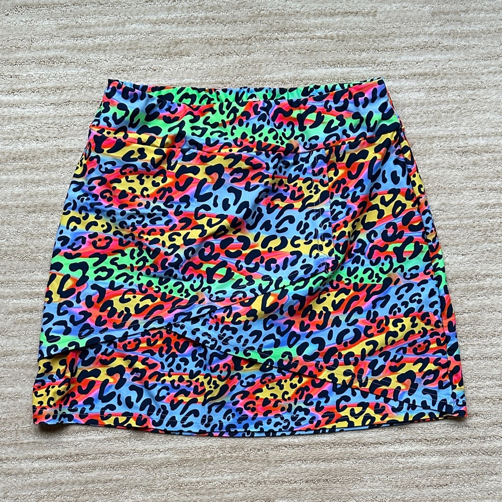 Tzu Tzu Party Cat Layered Skort Blue Red Size Medium